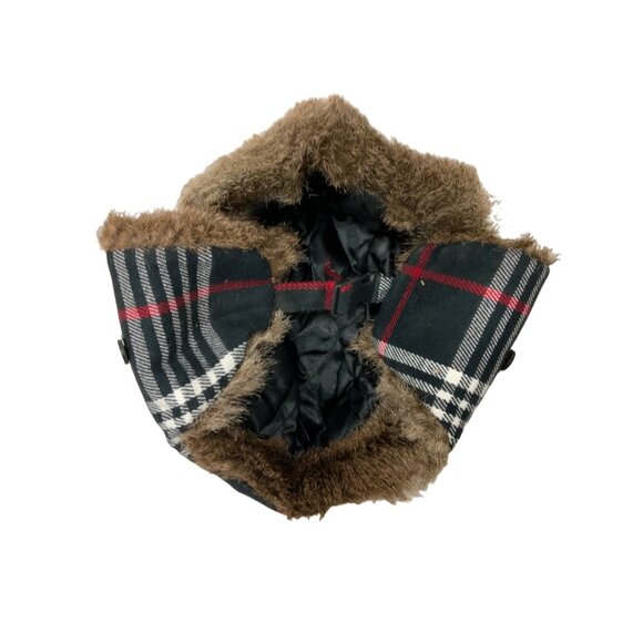 Plaid Faux Fur Lined Trapper Hat - Picture 3 of 3